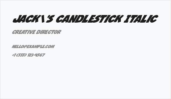 Jack's Candlestick Italic Business Card