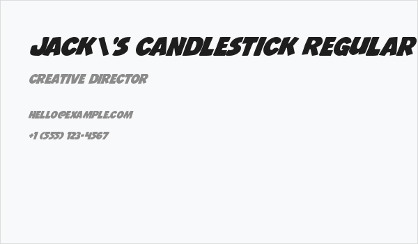Jack's Candlestick Regular Business Card