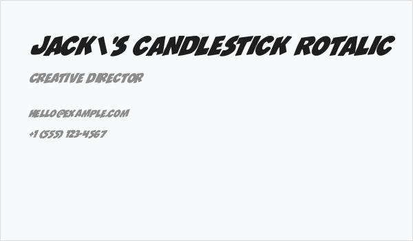 Jack's Candlestick Rotalic Business Card