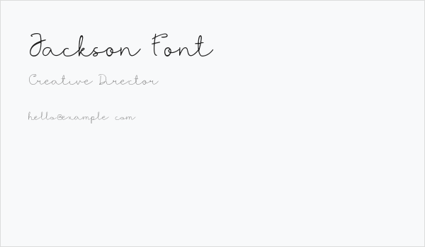 Jackson Font Business Card