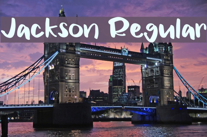 Jackson Regular Font examples