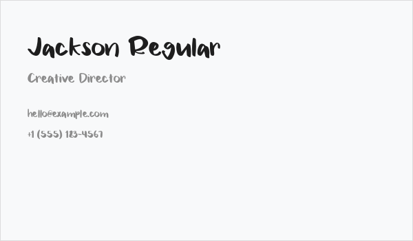 Jackson Regular Business Card