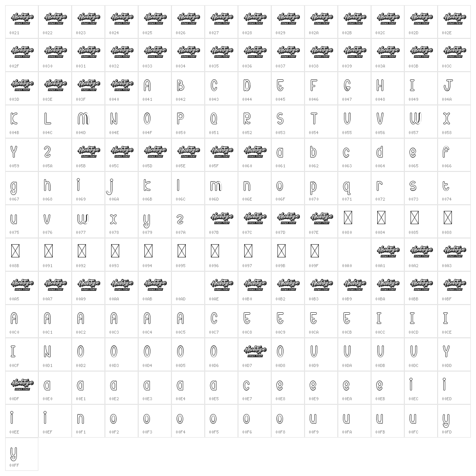 Jackstay Demo Outline Character Map
