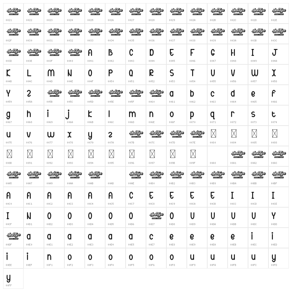 Jackstay Demo Character Map