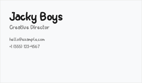 Jacky Boys Business Card