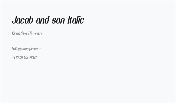 Jacob and son Italic Business Card