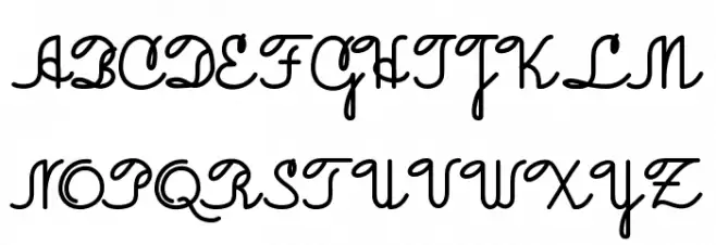 JacobCursive Caratteri MAIUSCOLE