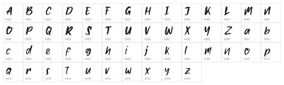 Jacqueline Character Map