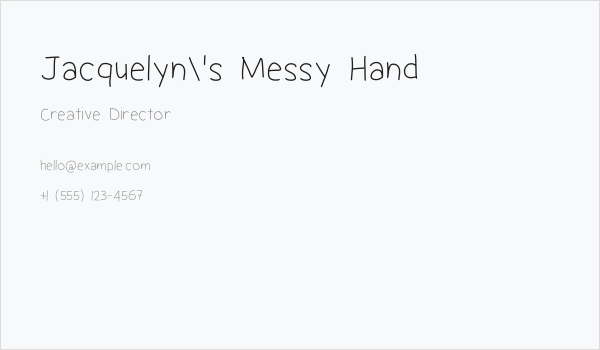 Jacquelyn's Messy Hand Business Card