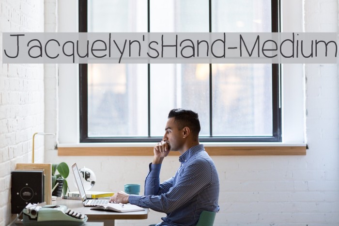 Jacquelyn'sHand-Medium Font examples