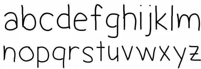 Jacquelyn'sMessyHand-Medium Caratteri MINUSCOLO