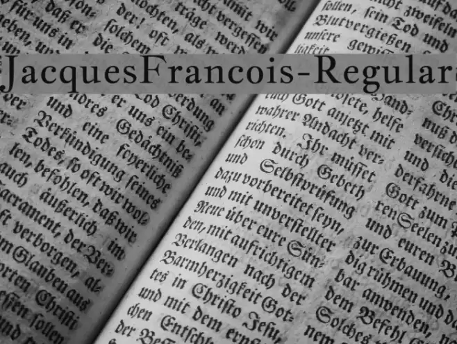 JacquesFrancois-Regular Font examples