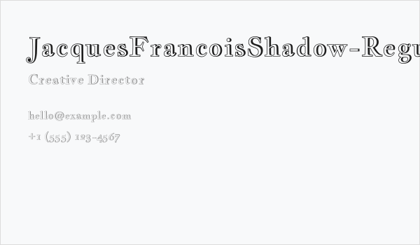 JacquesFrancoisShadow-Regular Business Card