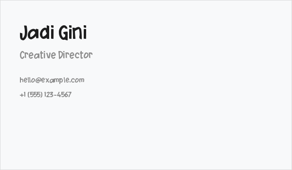 Jadi Gini Business Card