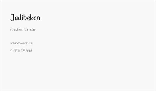 Jadibeken Business Card