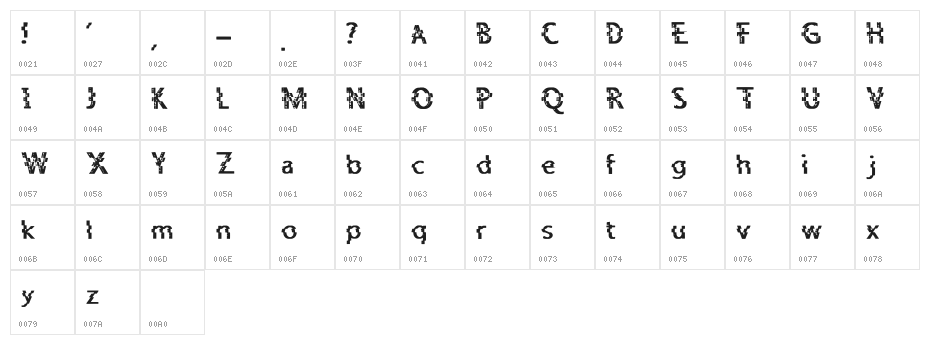 Jaez Regular Character Map