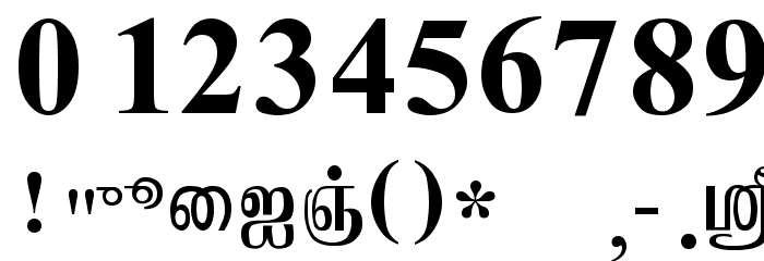 Jaffna Normal Font OTHER CHARS