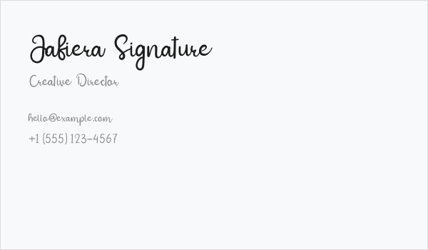 Jafiera Signature Business Card