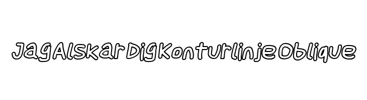 Jag Alskar Dig Konturlinje Oblique  Frei Schriftart Herunterladen