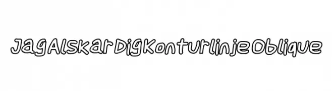 Jag Alskar Dig Konturlinje Oblique  Frei Schriftart Herunterladen