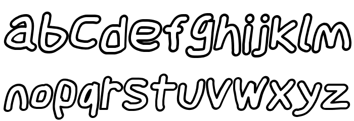 Jag Alskar Dig Konturlinje Oblique Font LOWERCASE