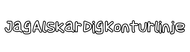 Jag Alskar Dig Konturlinje  les polices de caractères gratuit tlcharger