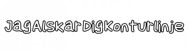 Jag Alskar Dig Konturlinje  Frei Schriftart Herunterladen
