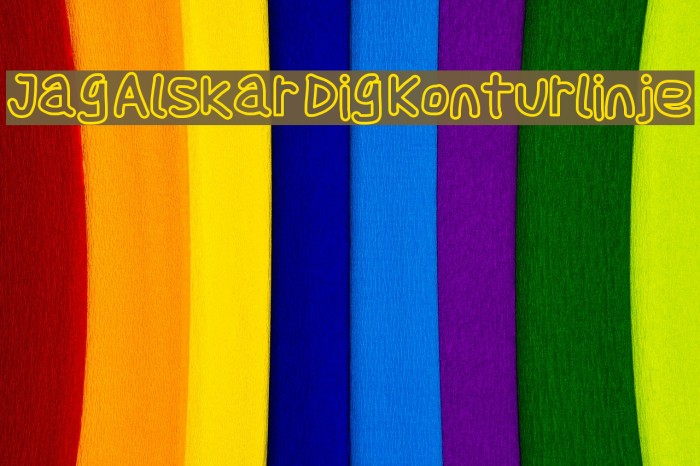 Jag Alskar Dig Konturlinje Font examples