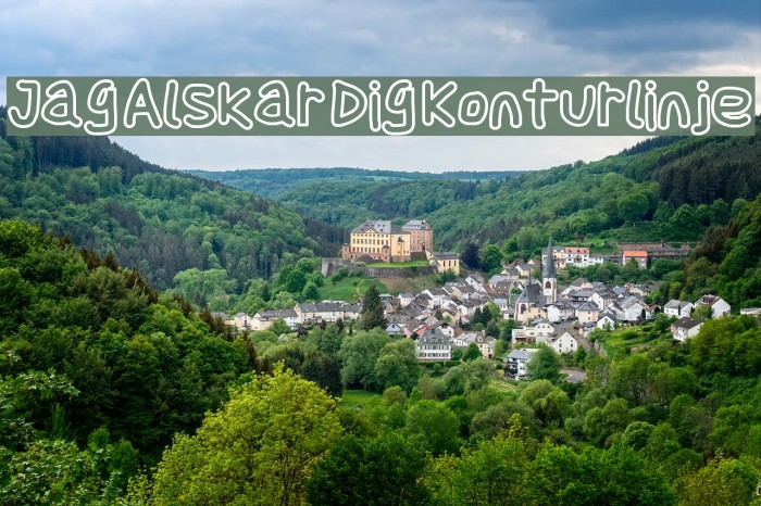Jag Alskar Dig Konturlinje Font examples