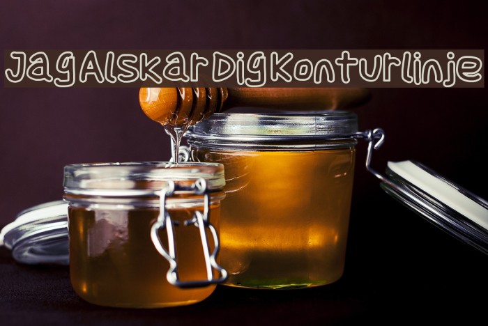 Jag Alskar Dig Konturlinje Font examples