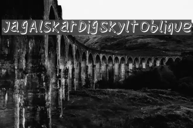 Jag Alskar Dig Skylt Oblique Font examples