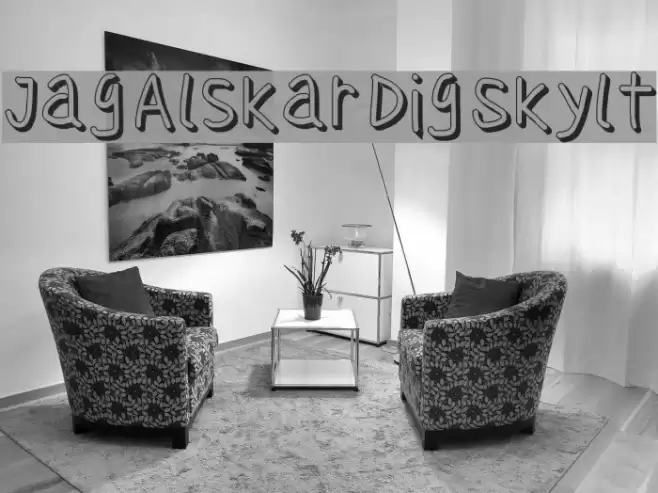 Jag Alskar Dig Skylt Font examples