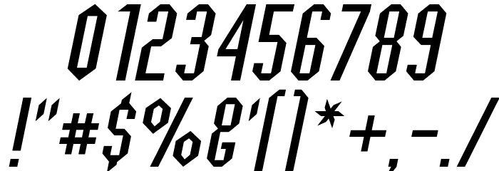 Jagged Dreams Oblique Font OTHER CHARS