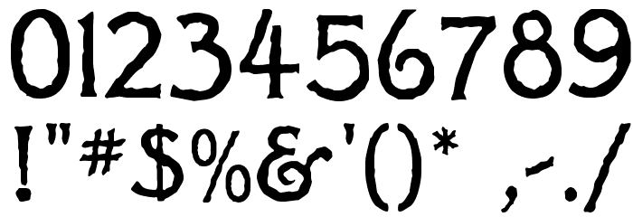 Jagged Regular Font OTHER CHARS