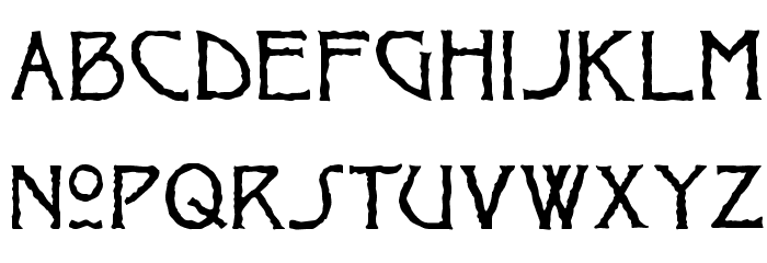 Jagged Regular Font LOWERCASE