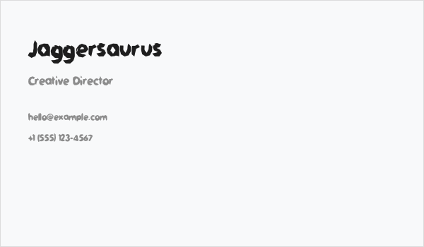 Jaggersaurus Business Card