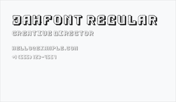 Jahfont Regular Business Card