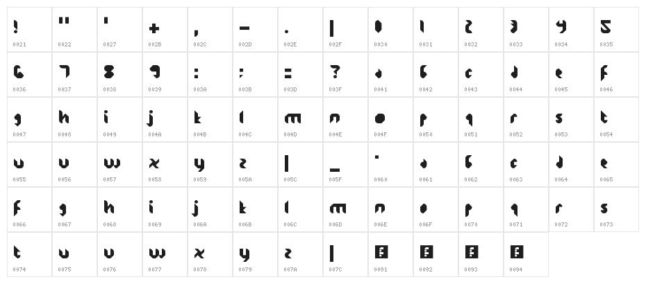 Jakarta Sunken Regular Character Map