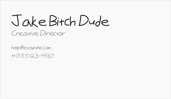Jake Bitch Dude Business Card