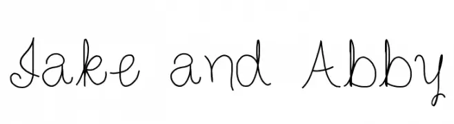 Jake and Abby  Frei Schriftart Herunterladen