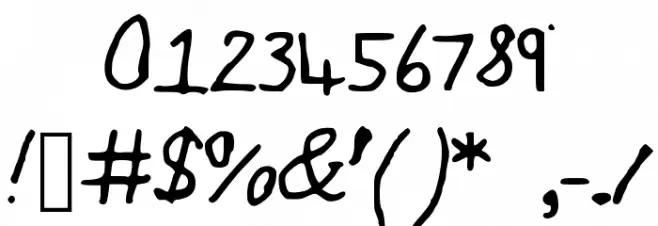 JakesWriting Font OTHER CHARS