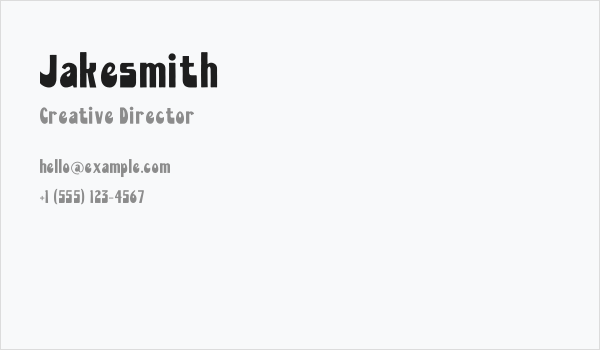 Jakesmith Business Card