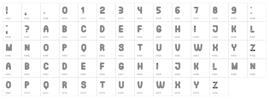 Jakob Regular Character Map