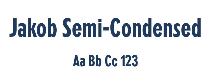 Jakob Semi-Condensed Font Preview