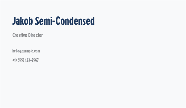 Jakob Semi-Condensed Business Card