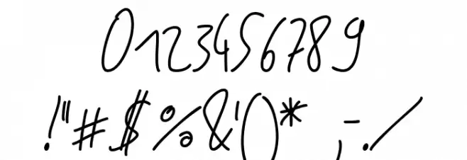 Jakobs Handwriting 2 Font OTHER CHARS