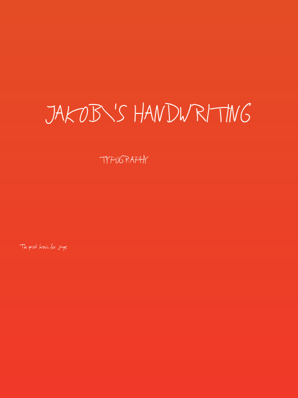 Jakob's Handwriting Poster