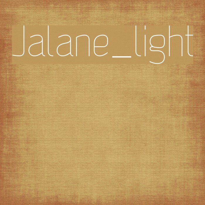 Jalane_light Font examples