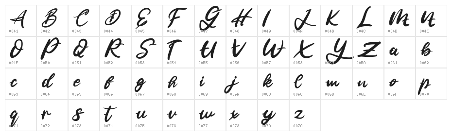 Jalie FREE Character Map