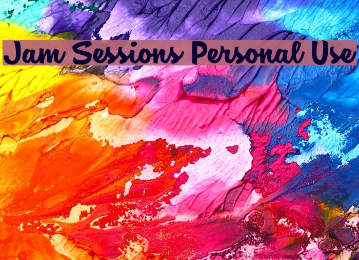 Jam Sessions Personal Use Font examples